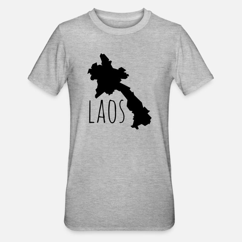 Laos - Unisex Polycotton T-Shirt - Grau meliert