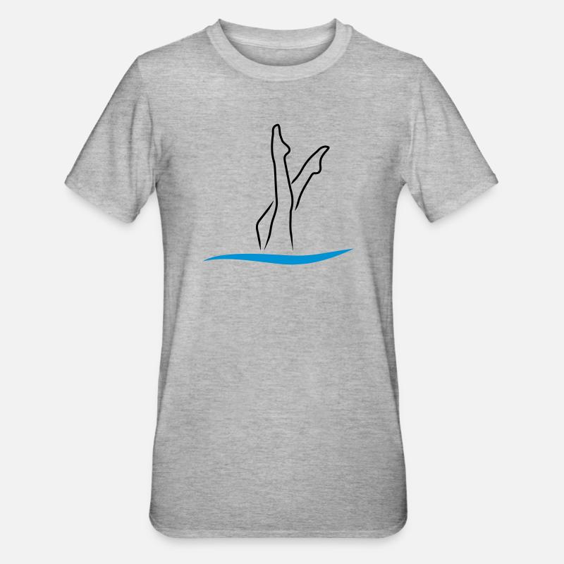 Synchronschwimmen - Unisex Polycotton T-Shirt - Grau meliert