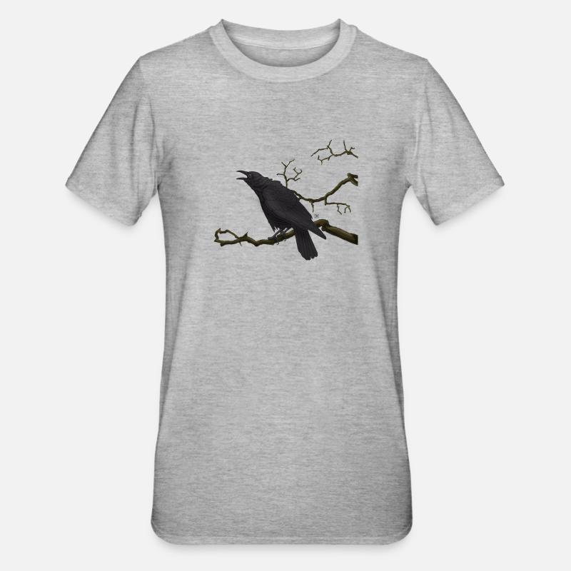 Corbeau noir - T-shirt polycoton Unisexe - gris chiné