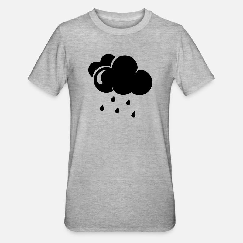 Cloud with rain drops - Unisex Polycotton T-Shirt - heather grey