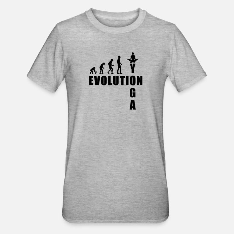 Cadeau de méditation EVOLUTION Yoga - T-shirt polycoton Unisexe - gris chiné