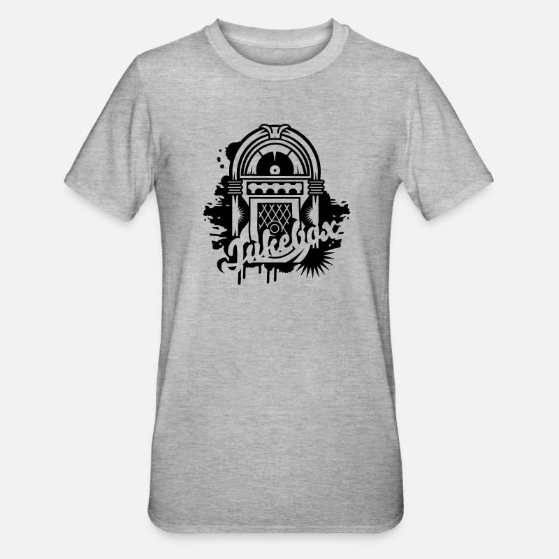 Jukebox Graffiti - Unisex Polycotton T-Shirt - Grau meliert