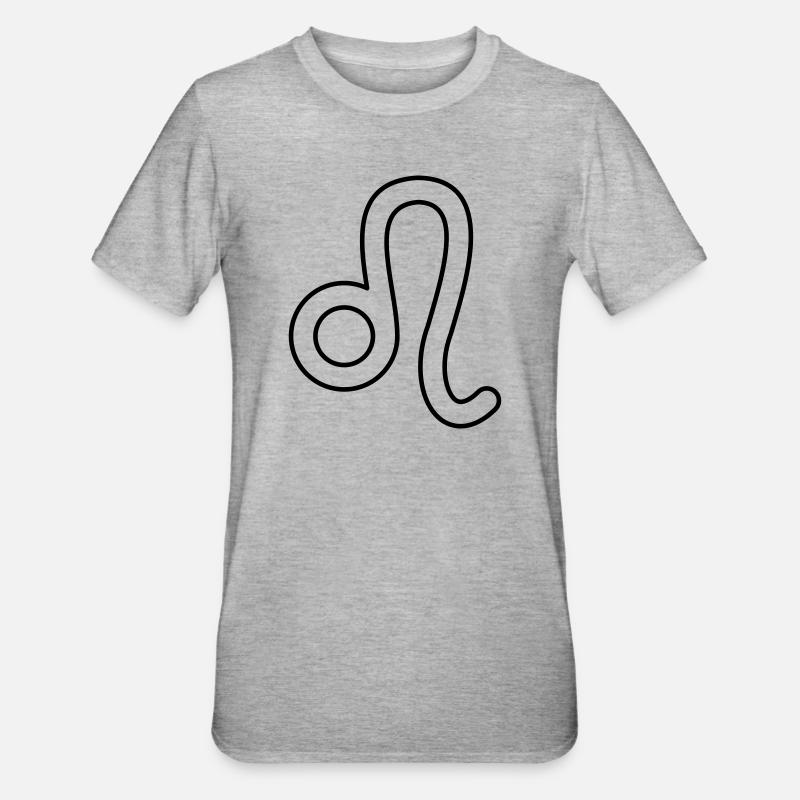 Löwe Sternzeichen Sternbild Tierkreiszeichen - Unisex Polycotton T-Shirt - Grau meliert