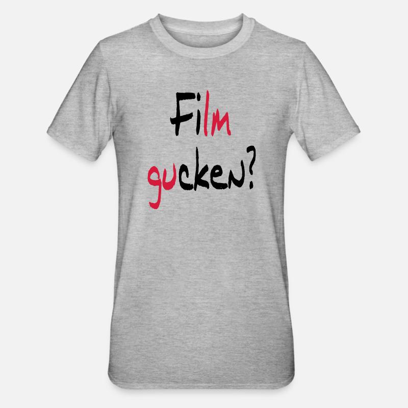 Film gucken? oder Ficken? - Unisex Polycotton T-Shirt - Grau meliert