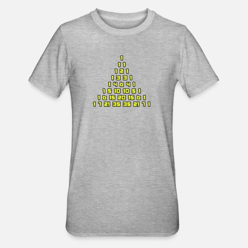 Le triangle de Pascal - T-shirt polycoton Unisexe - gris chiné