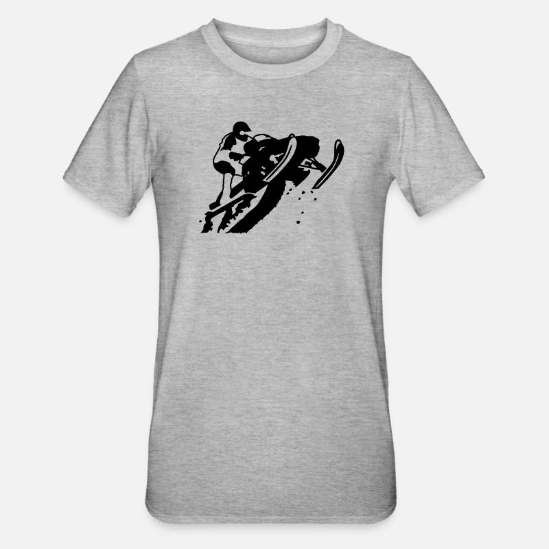 snowmobile - Unisex Polycotton T-Shirt - Grau meliert