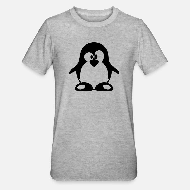 pinguin - Unisex Polycotton T-Shirt - Grau meliert