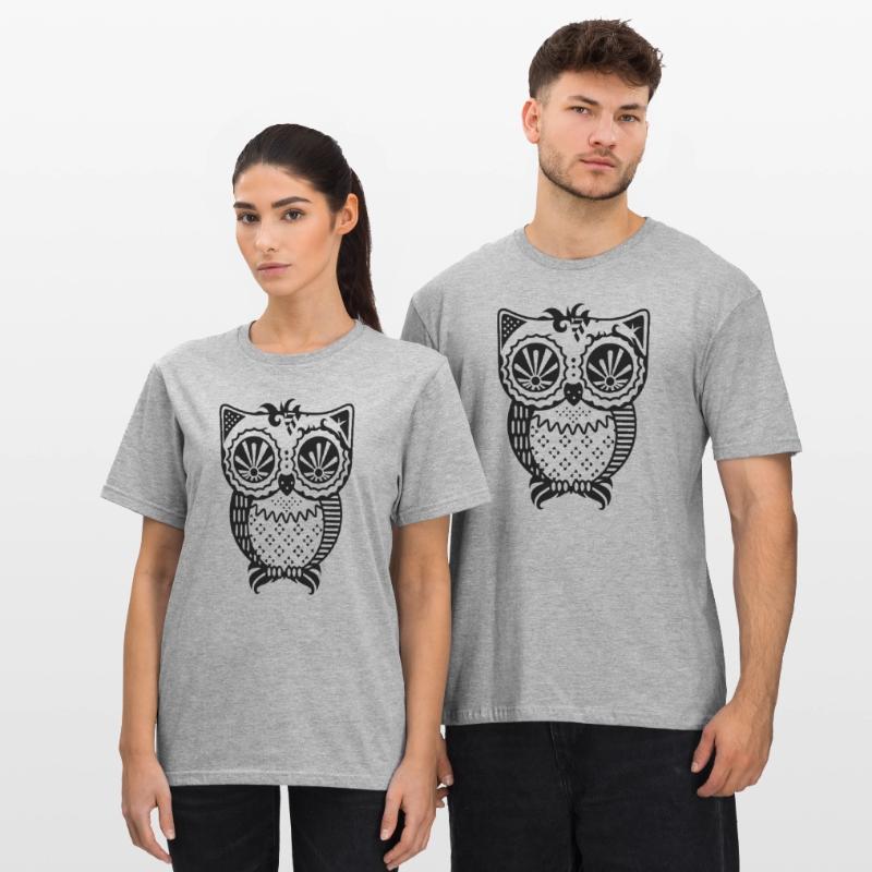 Patchwork Eule Unisex Polycotton T-Shirt