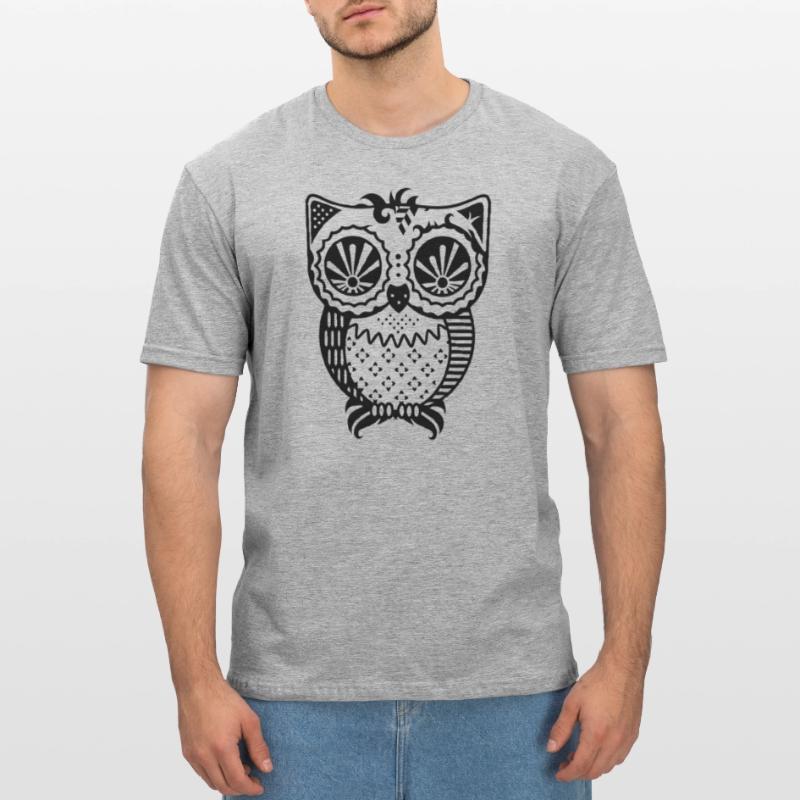 Patchwork Eule Unisex Polycotton T-Shirt