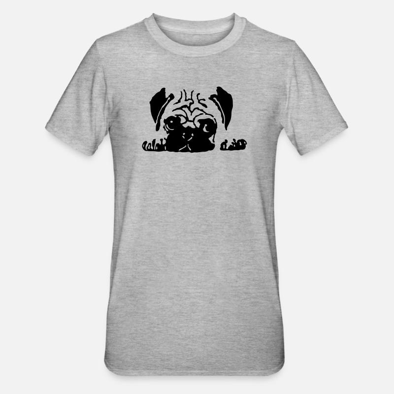 mops - T-shirt polycoton Unisexe - gris chiné