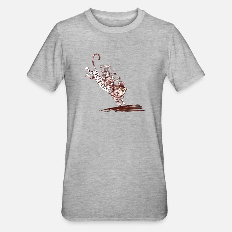 Cat Caravan avec Pop Band - T-shirt polycoton Unisexe - gris chiné