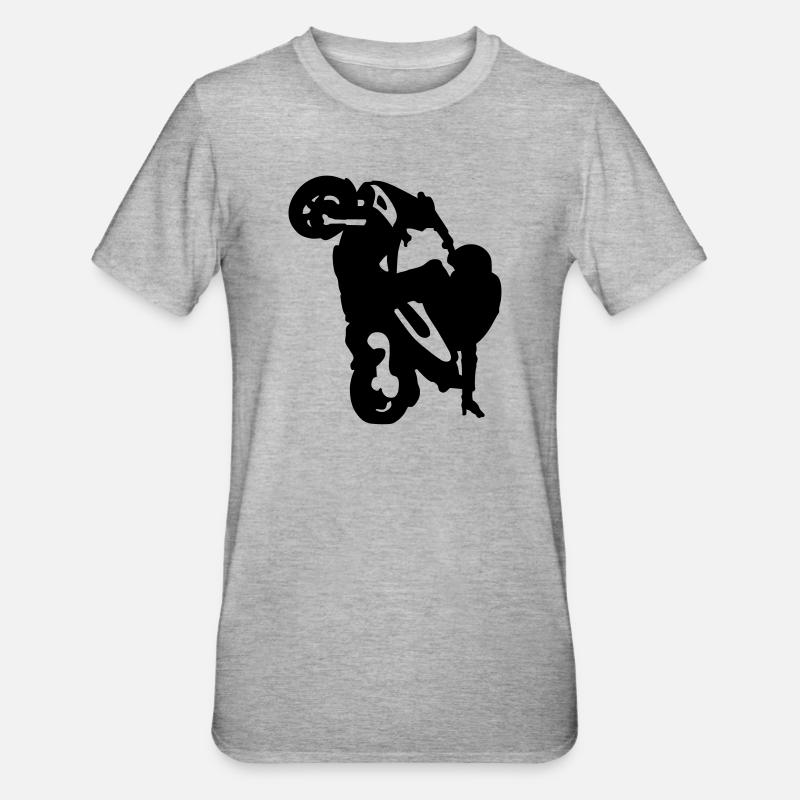 Stunt Roller - Unisex Polycotton T-Shirt - Grau meliert