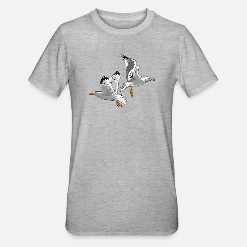 moewe vogel urlaub - Unisex Polycotton T-Shirt - Grau meliert