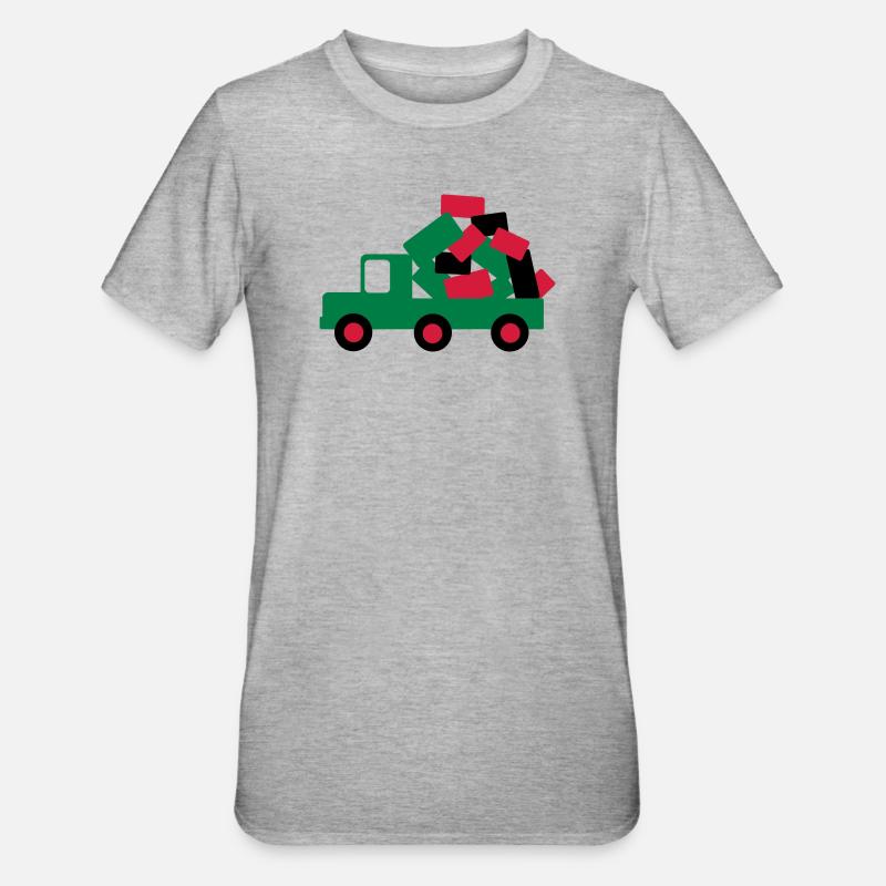 auto lkw umzug - Unisex Polycotton T-Shirt - Grau meliert