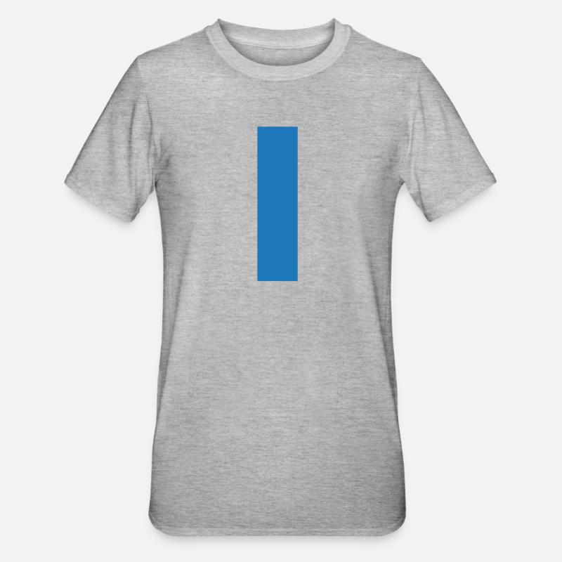 Blauer Strich auf T-Shirt Pullover - Unisex Polycotton T-Shirt - Grau meliert