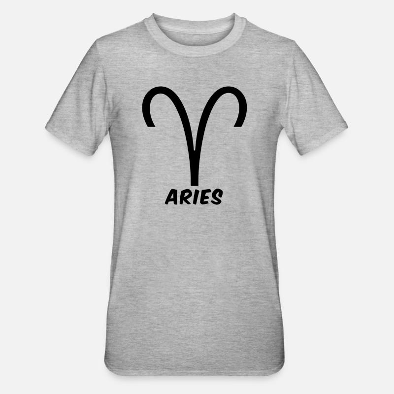 Widder Sternzeichen Widder Widder Horoskop - Unisex Polycotton T-Shirt - Grau meliert
