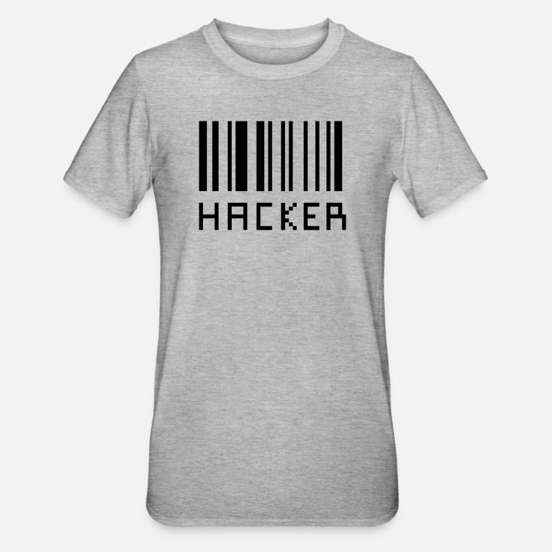 Hacker - Unisex Polycotton T-Shirt - Grau meliert