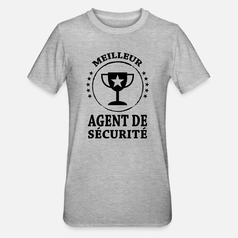 Agent de Sécurité - T-shirt polycoton Unisexe - gris chiné