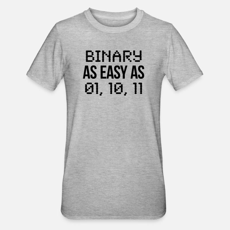 binary - Unisex Polycotton T-Shirt - heather grey