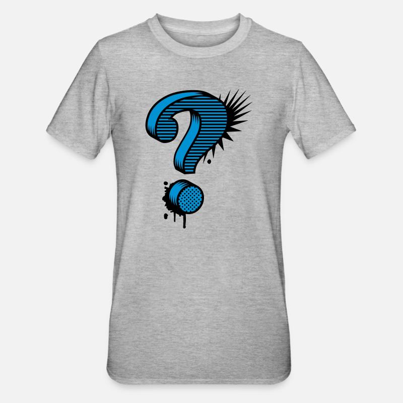 Un point d'interrogation graffiti - T-shirt polycoton Unisexe - gris chiné