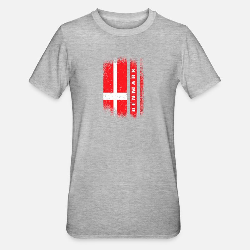 Danemark Drapeaux Conception / Cadeau Copenhague - T-shirt polycoton Unisexe - gris chiné