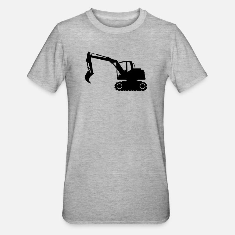 Bagger Ausgräber - Unisex Polycotton T-Shirt - Grau meliert