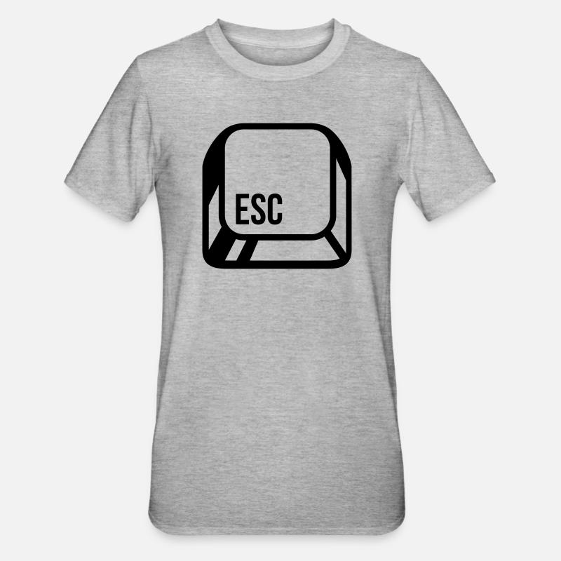 Computer button - Unisex Polycotton T-Shirt - heather grey