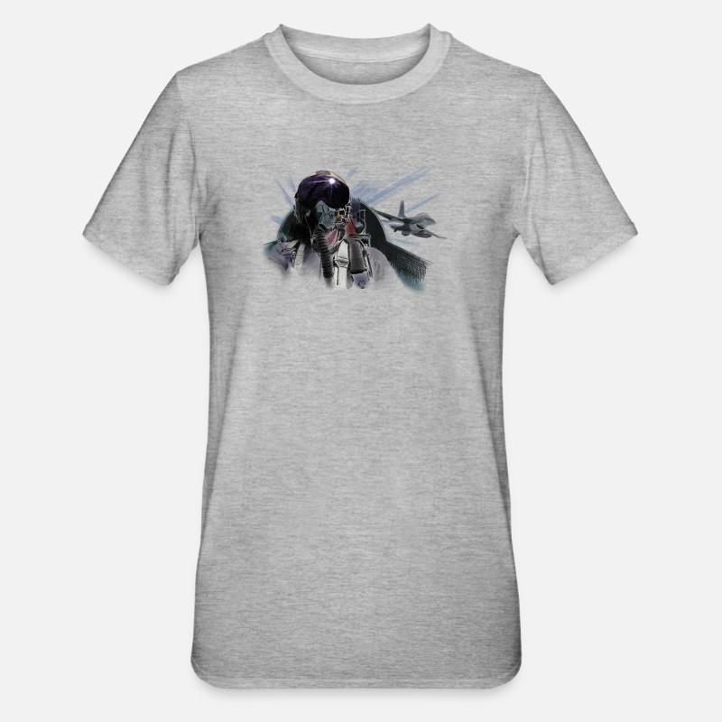 Fighter pilot - T-shirt polycoton Unisexe - gris chiné