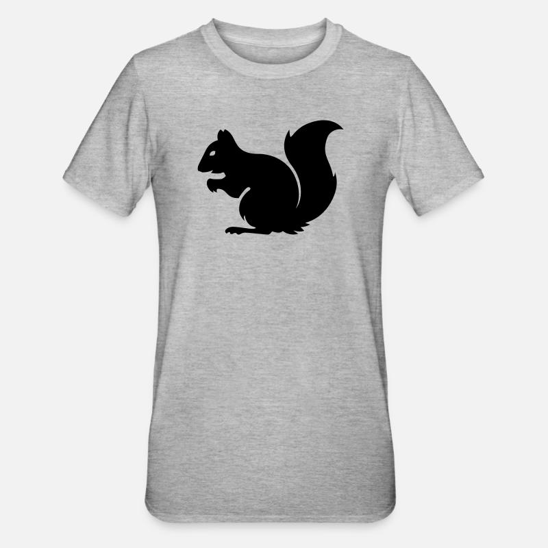 Eichhörnchen - Unisex Polycotton T-Shirt - Grau meliert