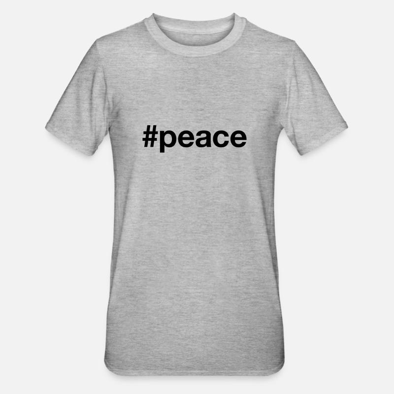 PEACE Hashtag - T-shirt polycoton Unisexe - gris chiné