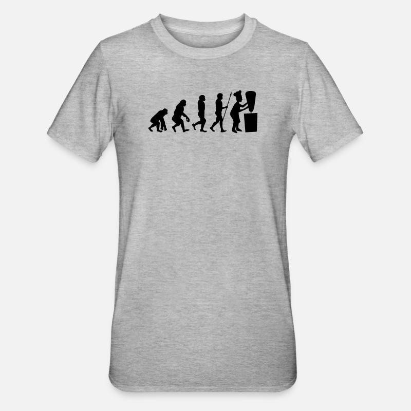 Brochette brochette brochette kebab Evolution - T-shirt polycoton Unisexe - gris chiné