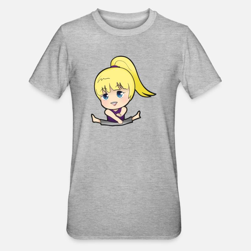 Chibi Anime Manga Splitkick - T-shirt polycoton Unisexe - gris chiné