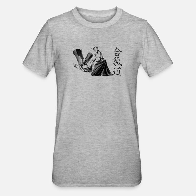 aikido - Unisex polycotton T-shirt - grå meleret