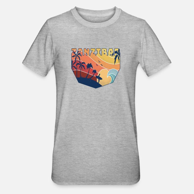 Surfer Design / Geschenk - Unisex Polycotton T-Shirt - Grau meliert