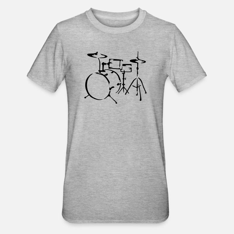 percussions - T-shirt polycoton Unisexe - gris chiné
