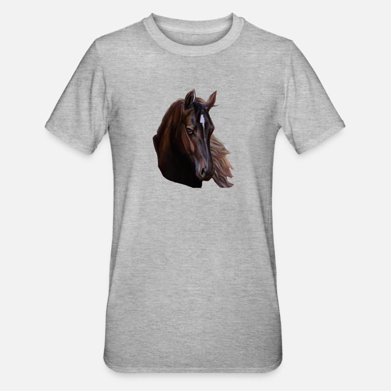 cheval - T-shirt polycoton Unisexe - gris chiné