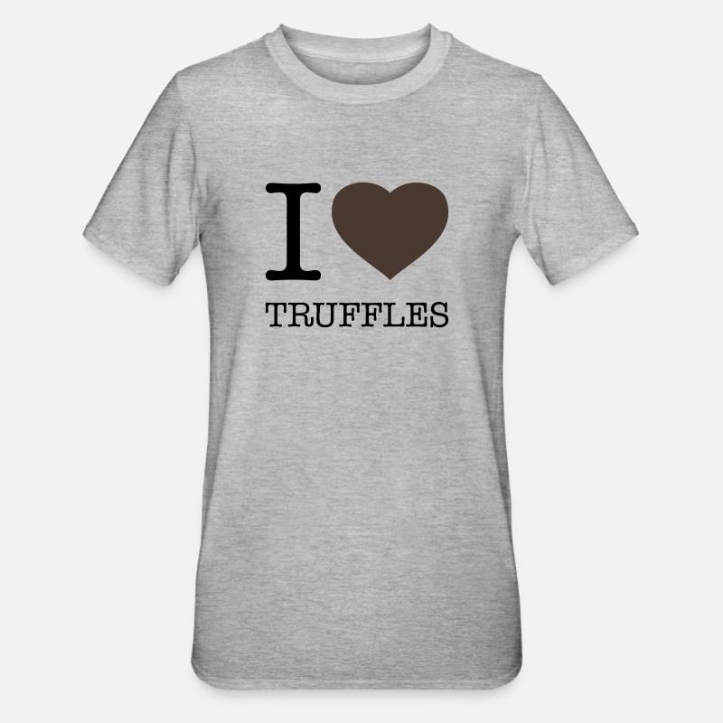 J’ADORE LES TRUFFES Trüffel - T-shirt polycoton Unisexe - gris chiné