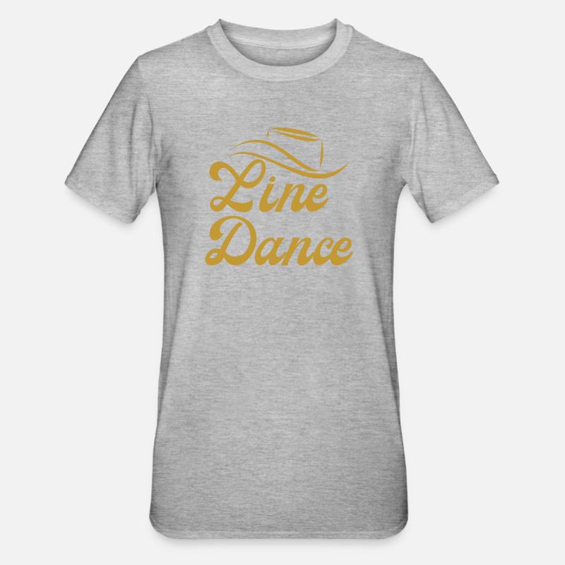 Idée cadeau de classe pour Line Dancer : « Line Dance » - T-shirt polycoton Unisexe - gris chiné