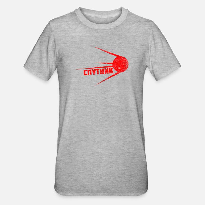 SPUTNIK | Premier satellite dans l'espace vendange - T-shirt polycoton Unisexe - gris chiné