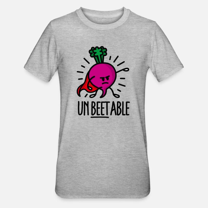 Unbeetable / unbeatable beet betterave imbattable - T-shirt polycoton Unisexe - gris chiné