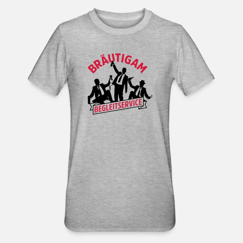 begleitservice junggesellenabschied bräutigam - Unisex Polycotton T-Shirt - Grau meliert
