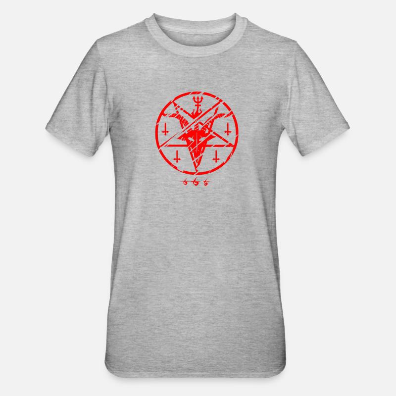 Croix de Baphomet - T-shirt polycoton Unisexe - gris chiné