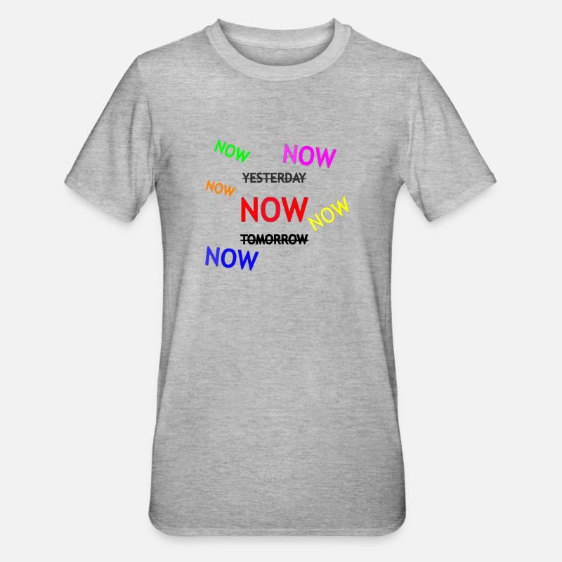 Illustration de texte de rappel dynamique - T-shirt polycoton Unisexe - gris chiné