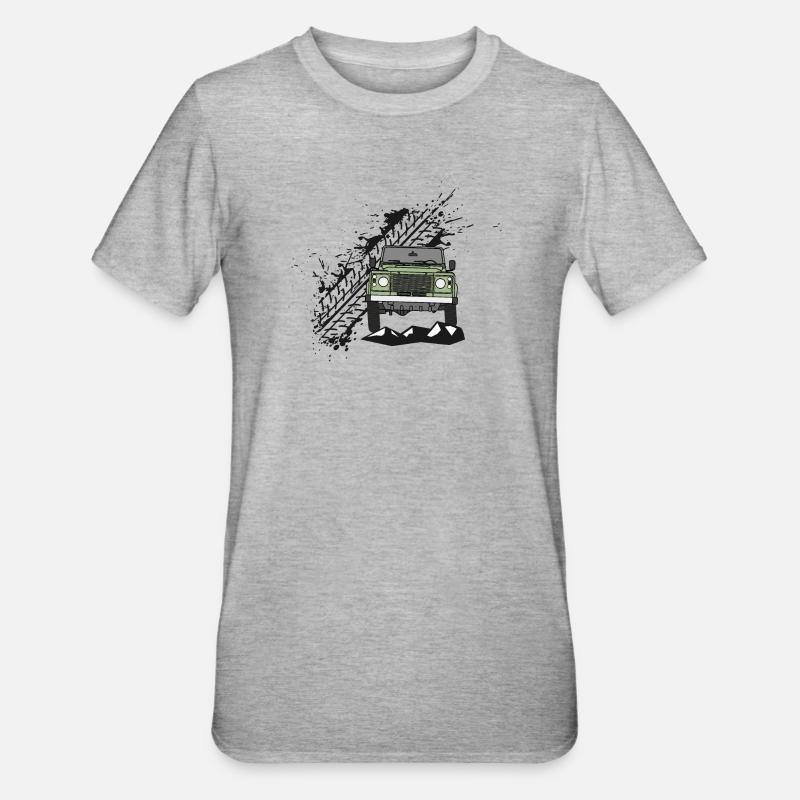 Defender Splash Front - Unisex Polycotton T-Shirt - heather grey