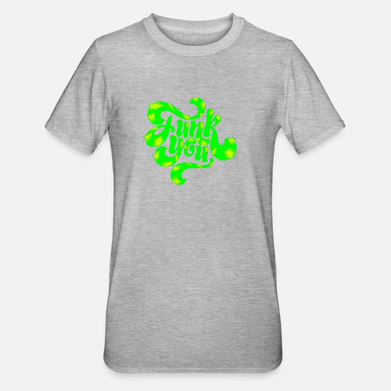 Conception de texte punk néon vert - T-shirt polycoton Unisexe - gris chiné
