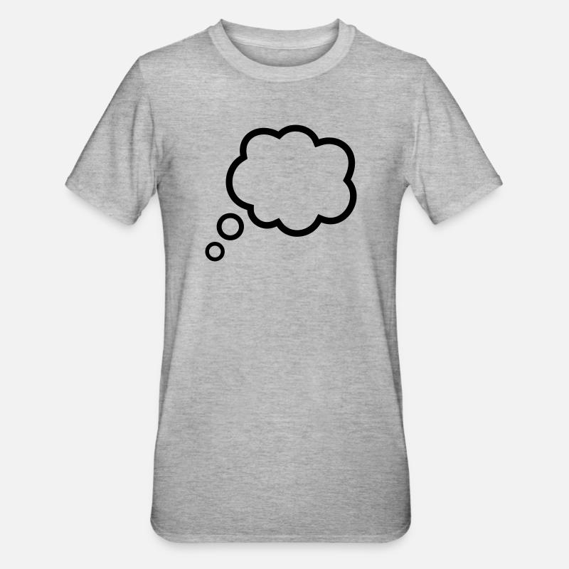 Thinking Bubble Comic Pensée Bulle Bulle Pensées - T-shirt polycoton Unisexe - gris chiné