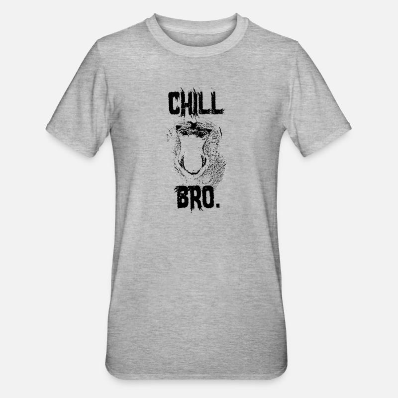 Chill Bro Proboscis Monkey Gift - T-shirt polycoton Unisexe - gris chiné