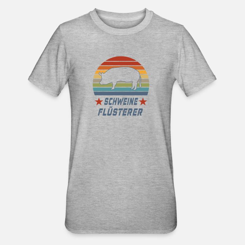 Schweine Flüsterer Design / Geschenkidee - Unisex Polycotton T-Shirt - Grau meliert