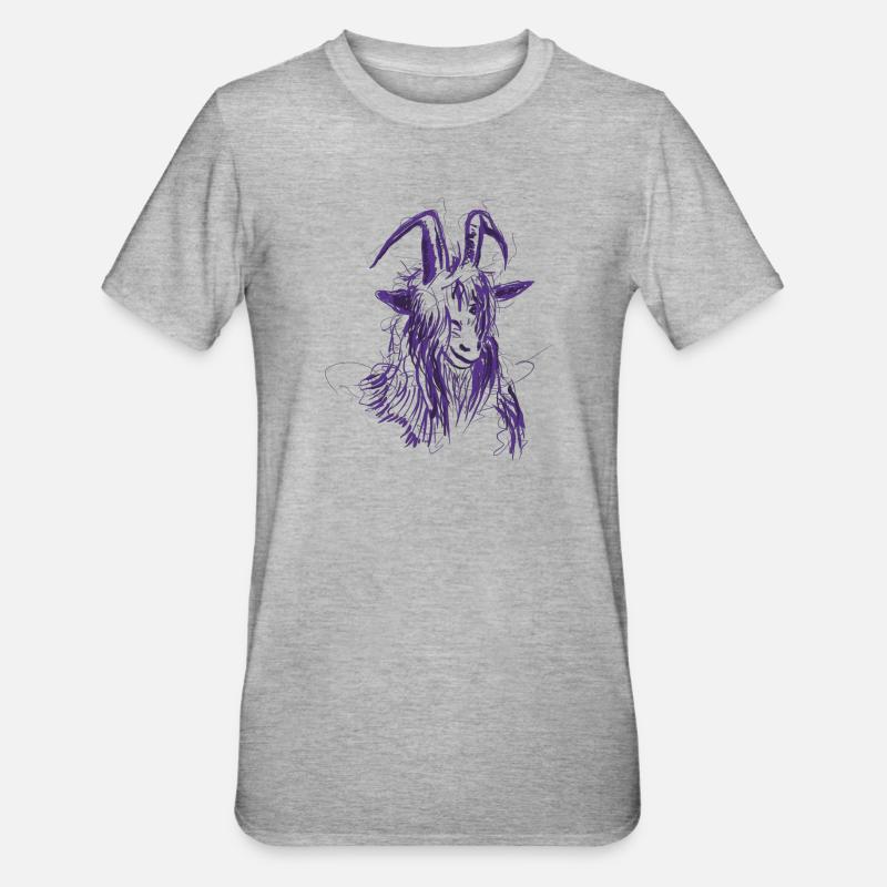 Bock (lila) - Unisex Polycotton T-Shirt - Grau meliert