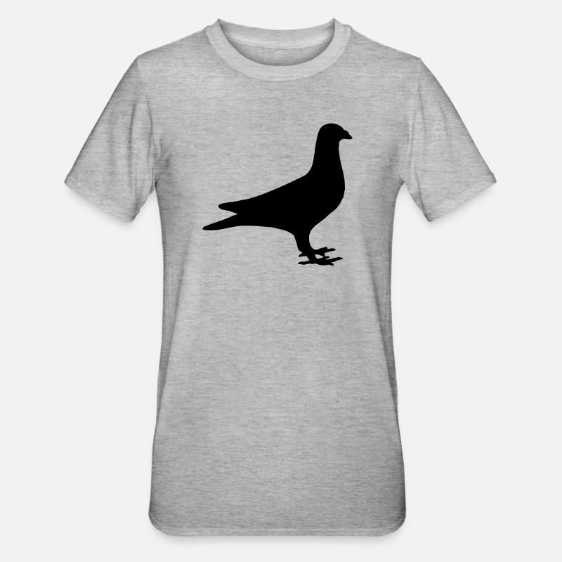 Taube, Birne - Unisex Polycotton T-Shirt - Grau meliert